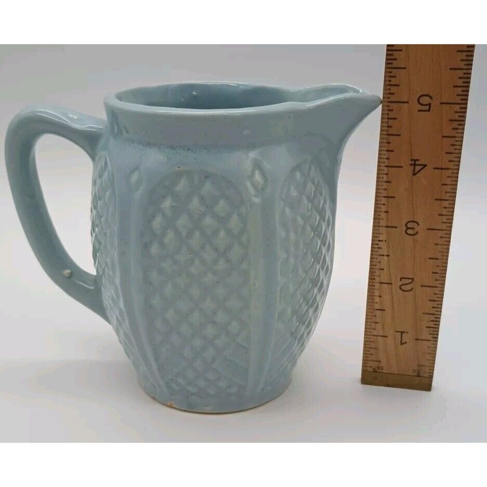 MCM R. R. P. C. Blue Pottery Pineapple Pitcher. Robinson Ransbottom 5" - Picture 2 of 8